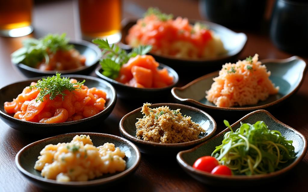 お酒と共に楽しむ、彩り豊かな小皿料理